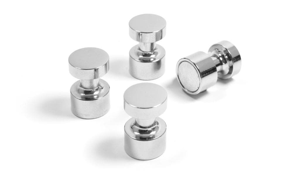 Trendform Tafelmagnete – Ø 12 mm – 4 Stk. – silber