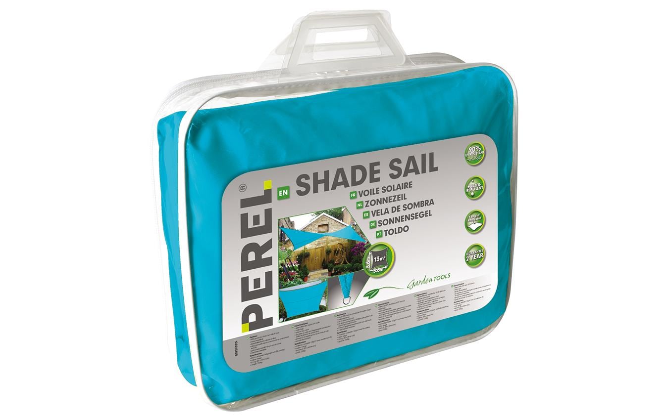 Perel Sonnensegel 500 × 500 cm – Blau, Polyester