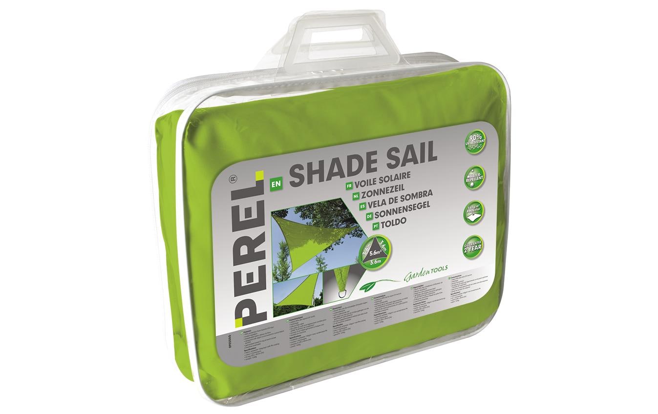 Perel Sonnensegel Dreieck – 500 × 500 × 500 cm, Lindgrün, Polyester, 160 g/m²