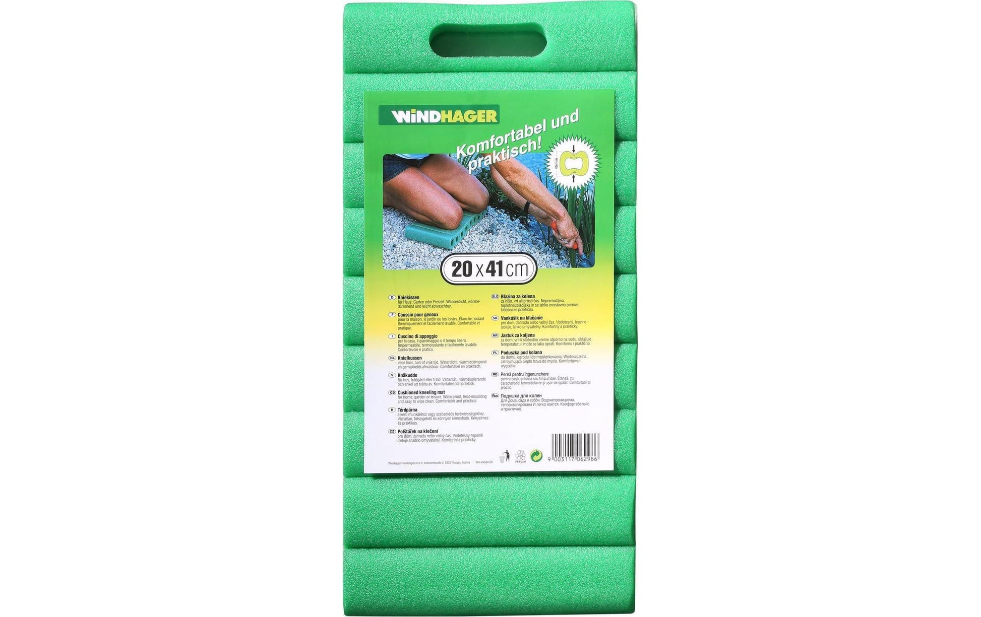 Windhager Kniekissen – 20 × 41 × 4,5 cm, grün