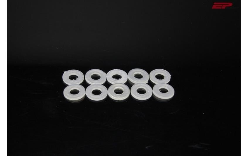 EP Product Nylon-Unterlegscheibe – Ø 8 × 1 mm, Ø 4 mm, Nylon, Blank, Durchscheinend, 10 Stk.