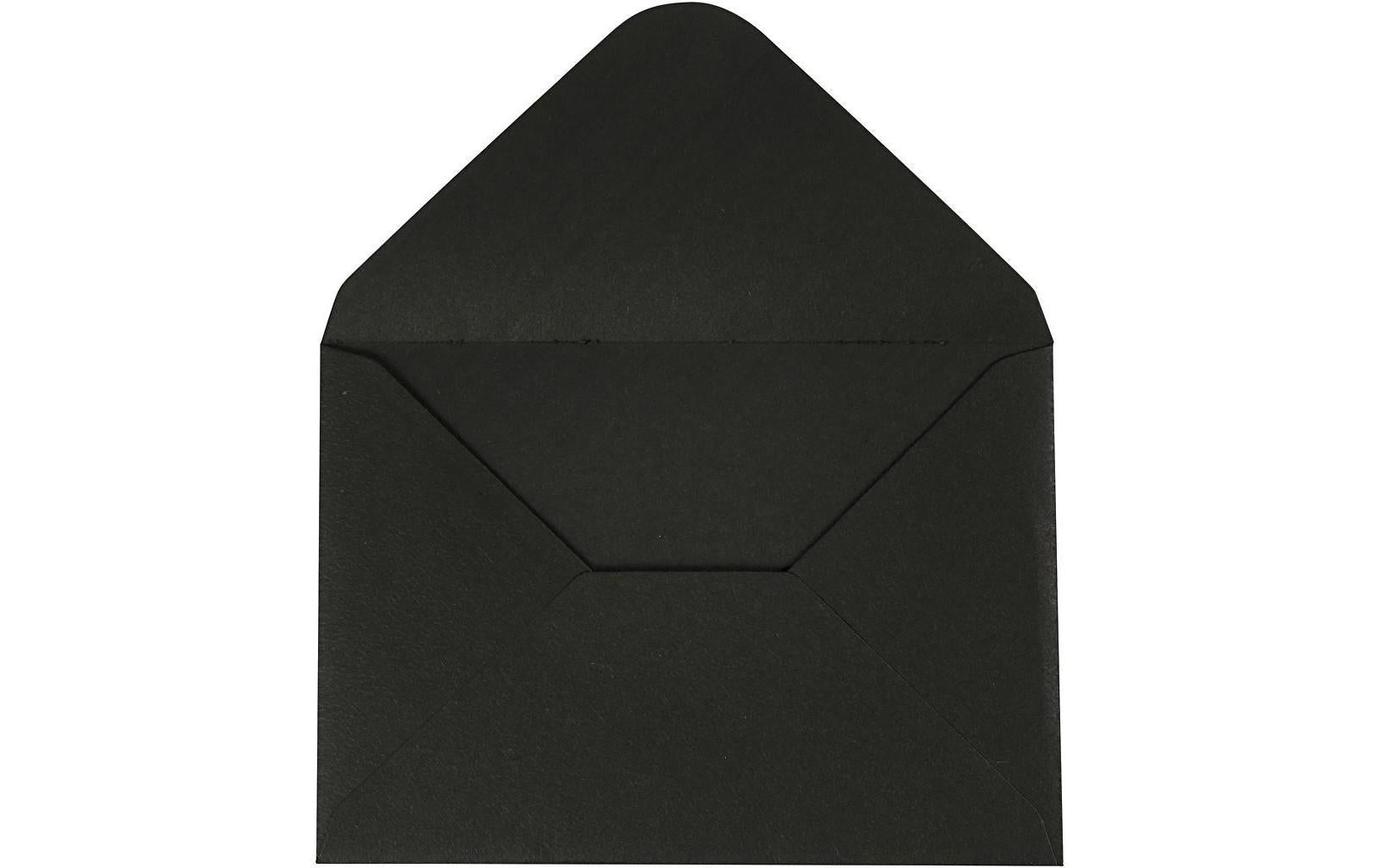 Creativ Company Couvert C6, ohne Fenster, schwarz, 110 g/m² – 10 Stk.