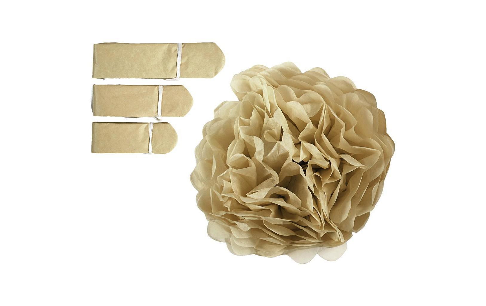 Creativ Company Dekorativer Pom-Pom – Gold – Ø 30 cm – Papier – 3 Stk