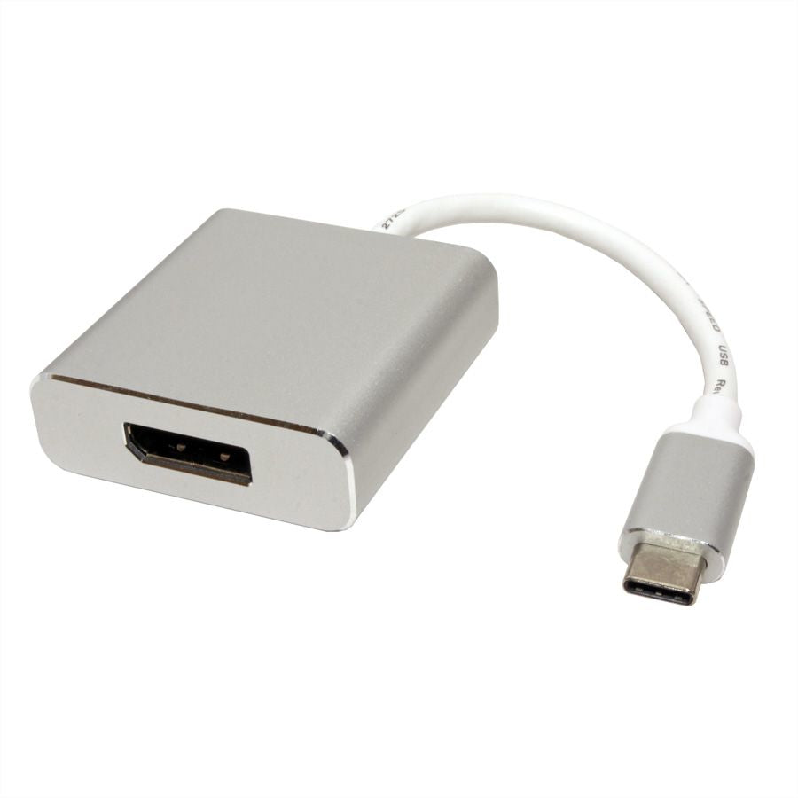 ROLINE USB-C zu DisplayPort Adapter – 4K (3840 × 2160) @ 60 Hz, 0,1 m, DisplayPort 1.2