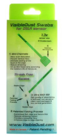 VisibleDust Ultra MXD-100 VSwab Reinigungsstäbchen – für schwer zugängliche Stellen – Grün – 12er-Pack