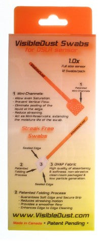 VisibleDust Reinigungsstäbchen VT 72005 – 16 mm, 12 Stück, Schwer zu erreichende Stellen, Orange