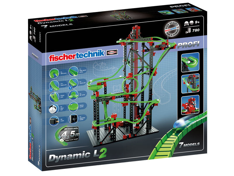 fischertechnik Dynamic L2 Kugelbahn – 778-teilig, inkl. 8 Murmeln – ab 9 J. – Kunststoff, mehrfarbig