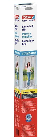 Tesa Insect Stop Fliegengitter Tür – 95 × 220 cm – Anthrazit – Lamellentür – Für Fluginsekten