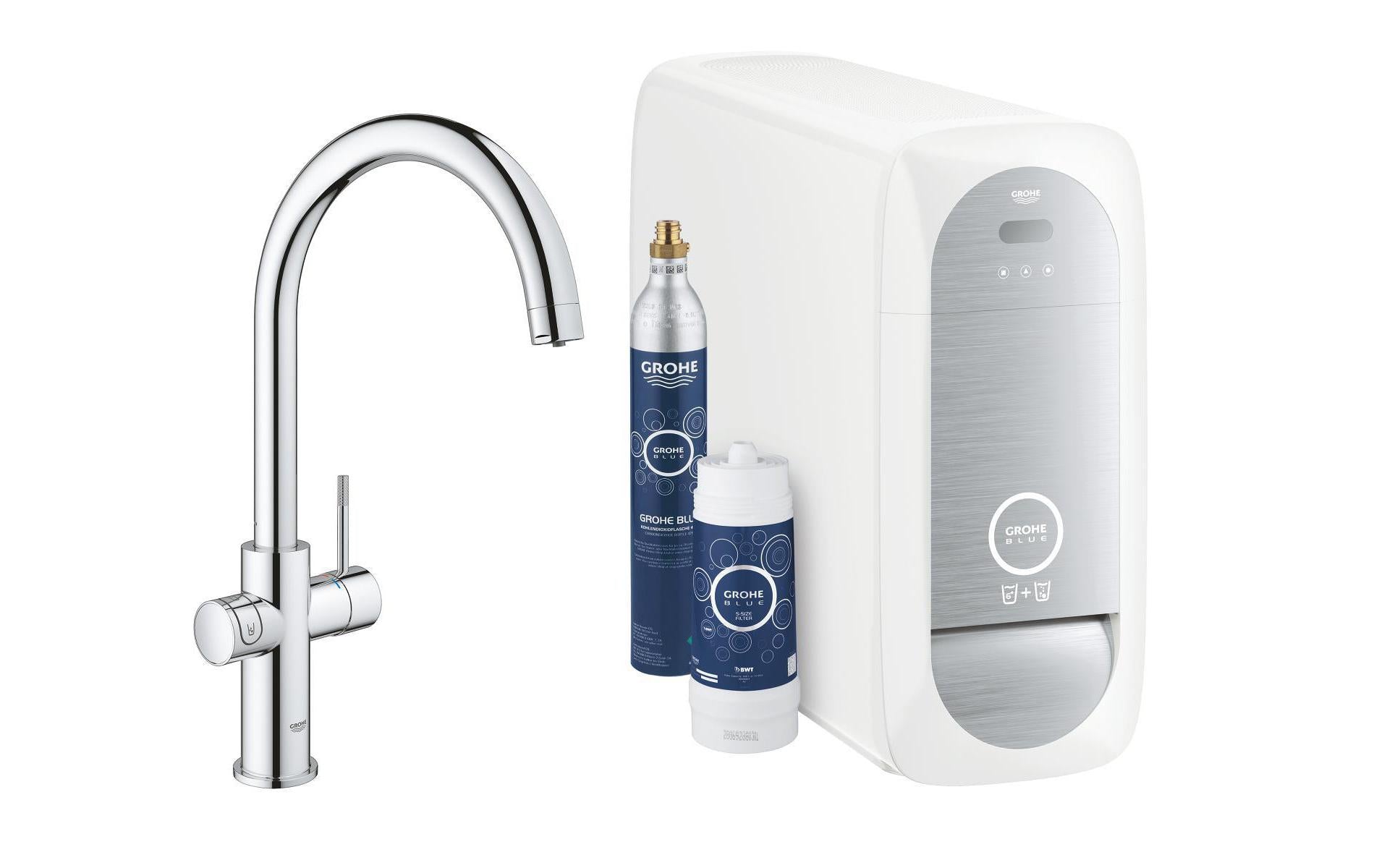 GROHE Einhebelmischer Blue Home C, Messing, 180 W, Chrom