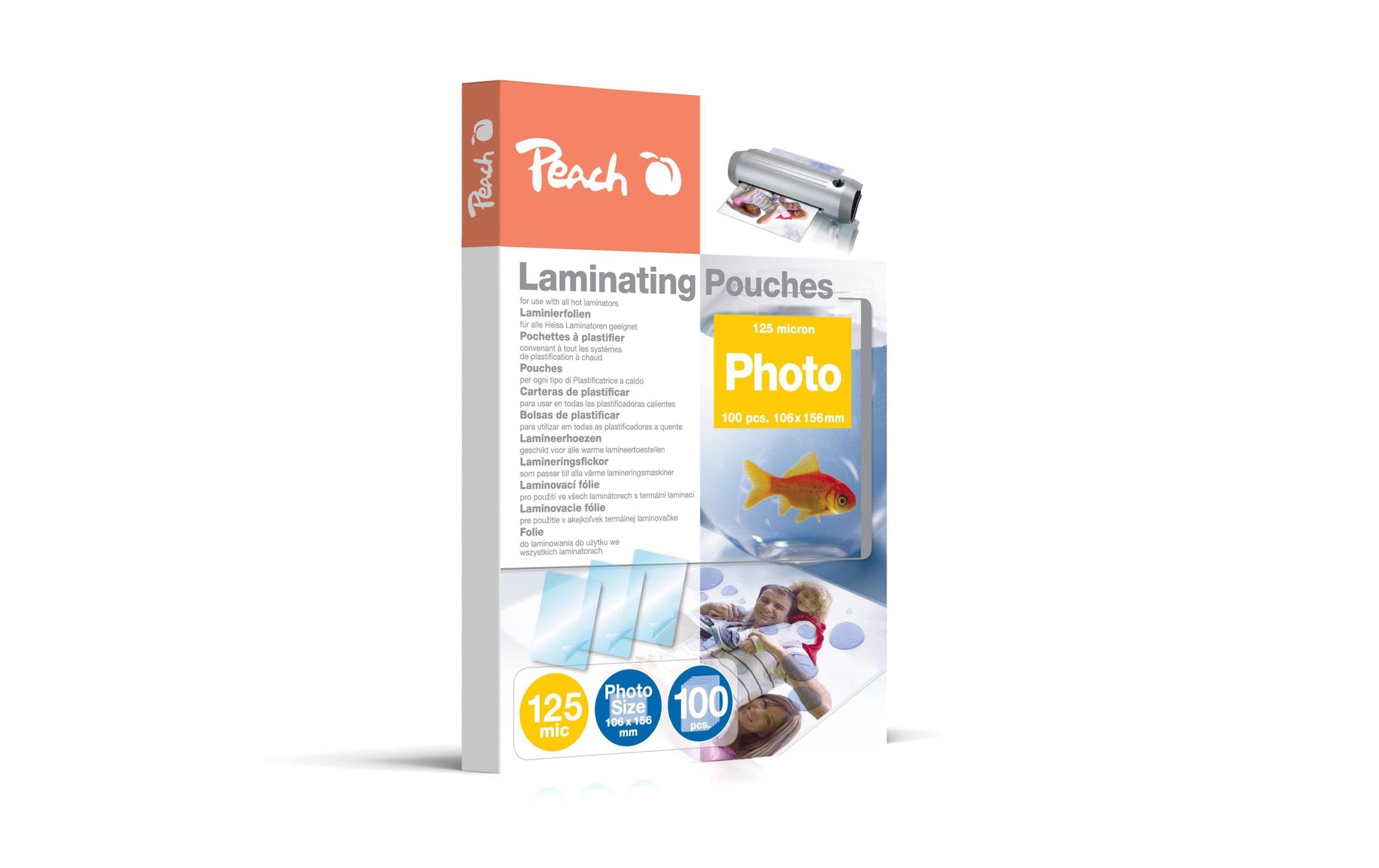Peach Laminierfolien 106 × 156 mm – 125 µm, glänzend, 100 Stück