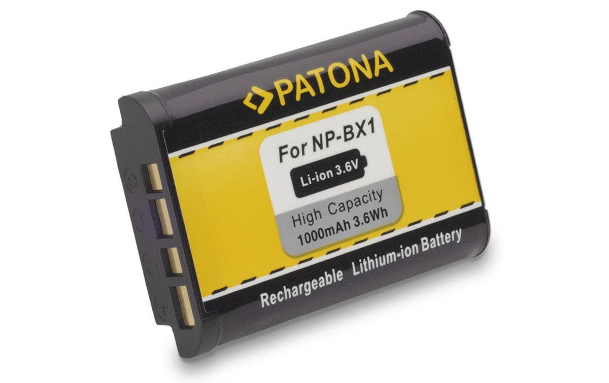 PATONA NP-BX1 Akku – Li-Ion 1000 mAh, 3,6 V – für Sony DSC-RX1R, R100MII, RX100 und andere – 1er-Pack