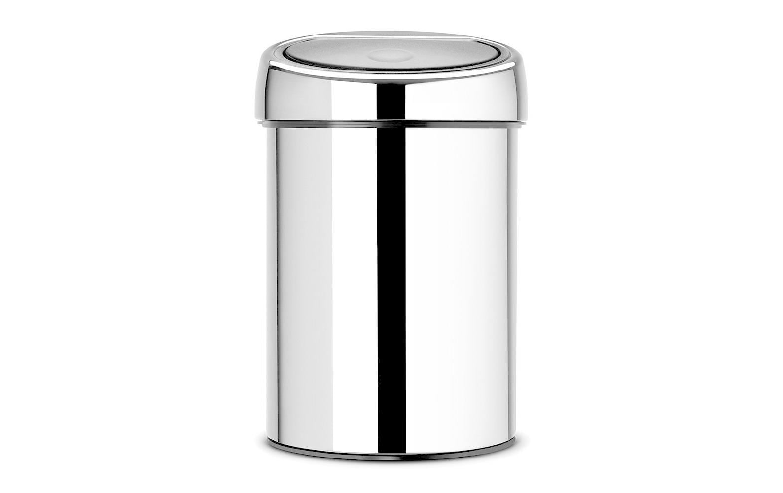 Brabantia Kosmetikeimer Touch Bin – 3 l – Edelstahl, rund – mit Innenkübel – Wandmontage