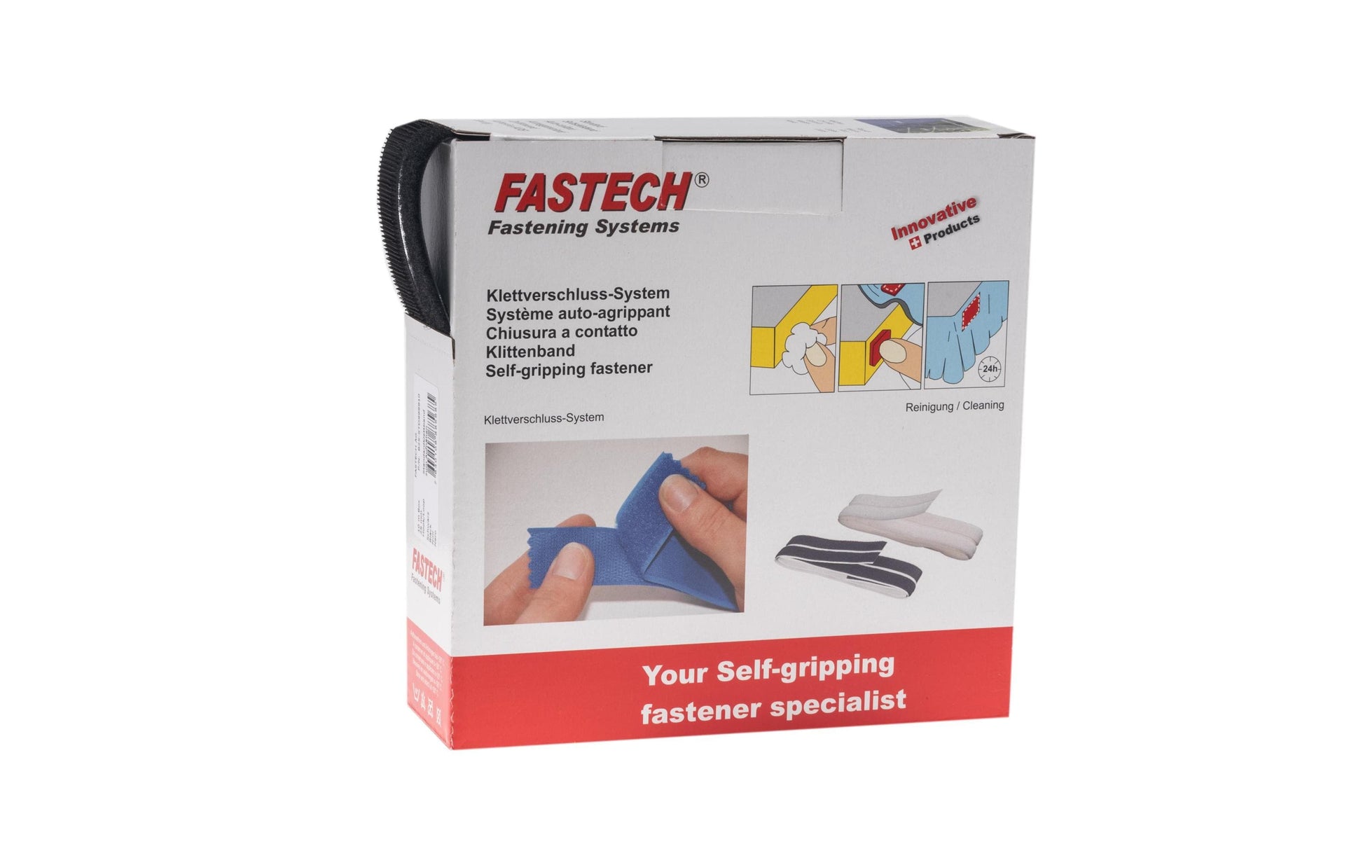 FASTECH Klettband 25 mm × 10 m – wasserfest, Kunststoff, schwarz, 1 Stück
