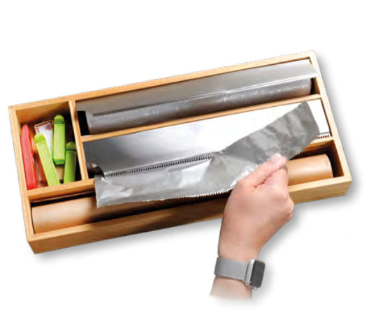 Kesper Folienspender 42 × 19 × 5,4 cm, Bambus, Braun, mit Aufhängevorrichtung
