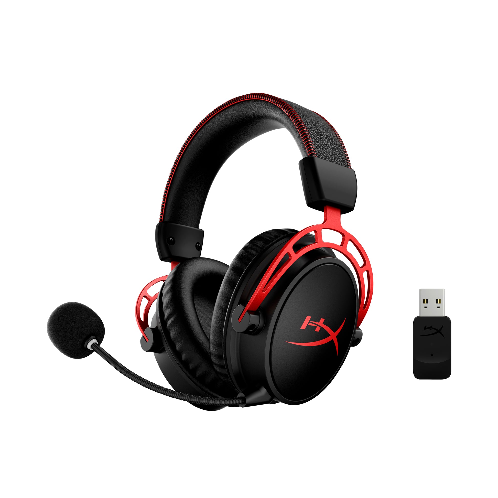 HyperX Cloud Alpha W Gaming-Headset – Over-Ear, Stereo, Kabel + BT, 3,5 mm Klinke, Schwarz/Rot