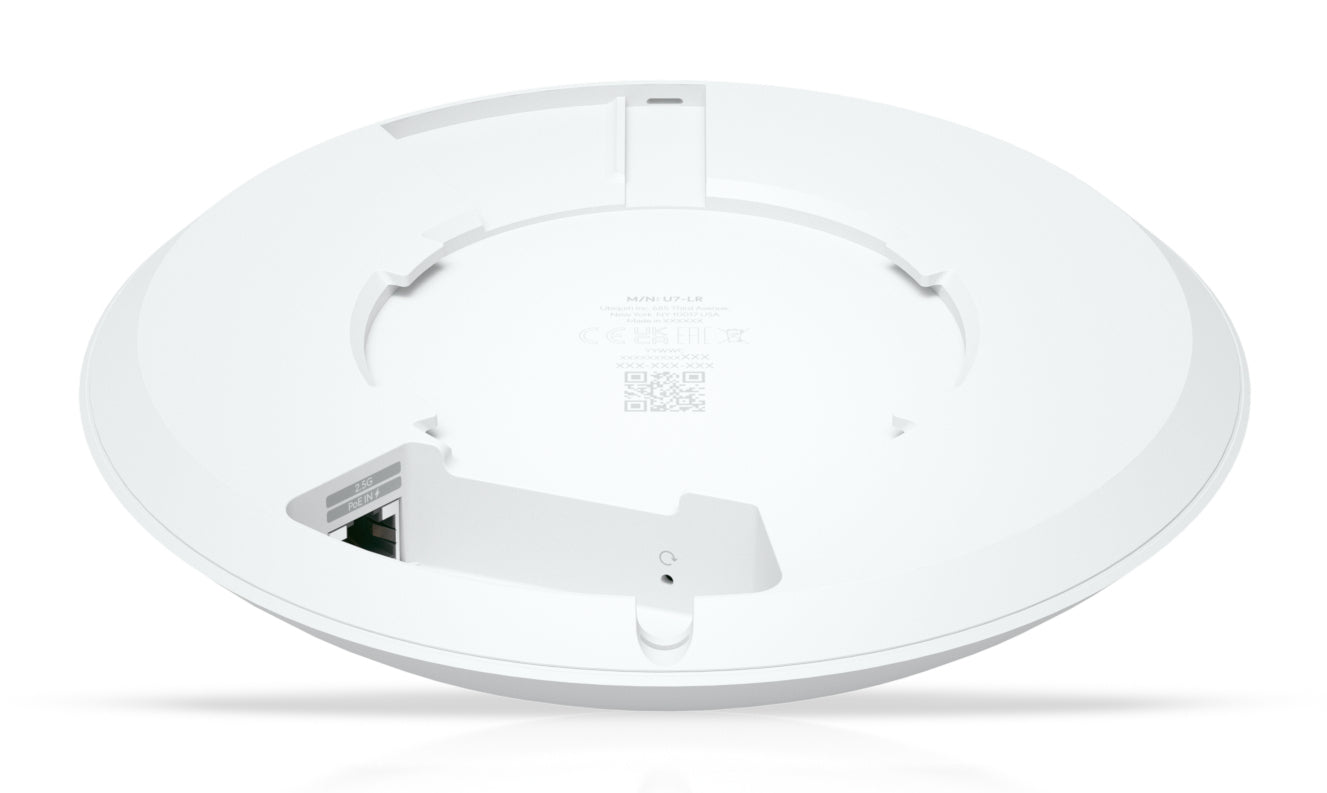 Ubiquiti UniFi U7-LR Access Point – Wi-Fi 7 (802.11be), Dual-Band, 7,3 Gbit/s, 1× 2,5GbE, PoE