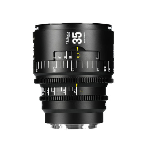 7Artisans 35T21B-EF INF Kinoobjektiv – Canon EF – 35 mm T/2,1 – für Canon – Vollformat, manuell, Filter 82 mm