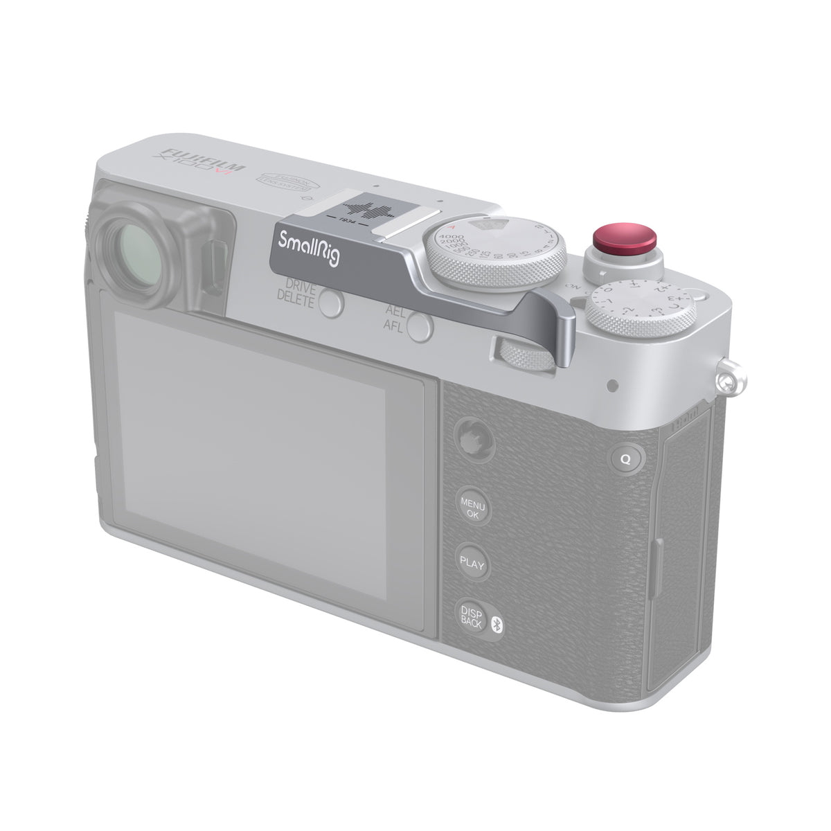 SmallRig Daumengriff für FUJIFILM X100VI, X100V – Silber, Aluminium/Silikon – 66,4 × 30,3 × 8,9 mm