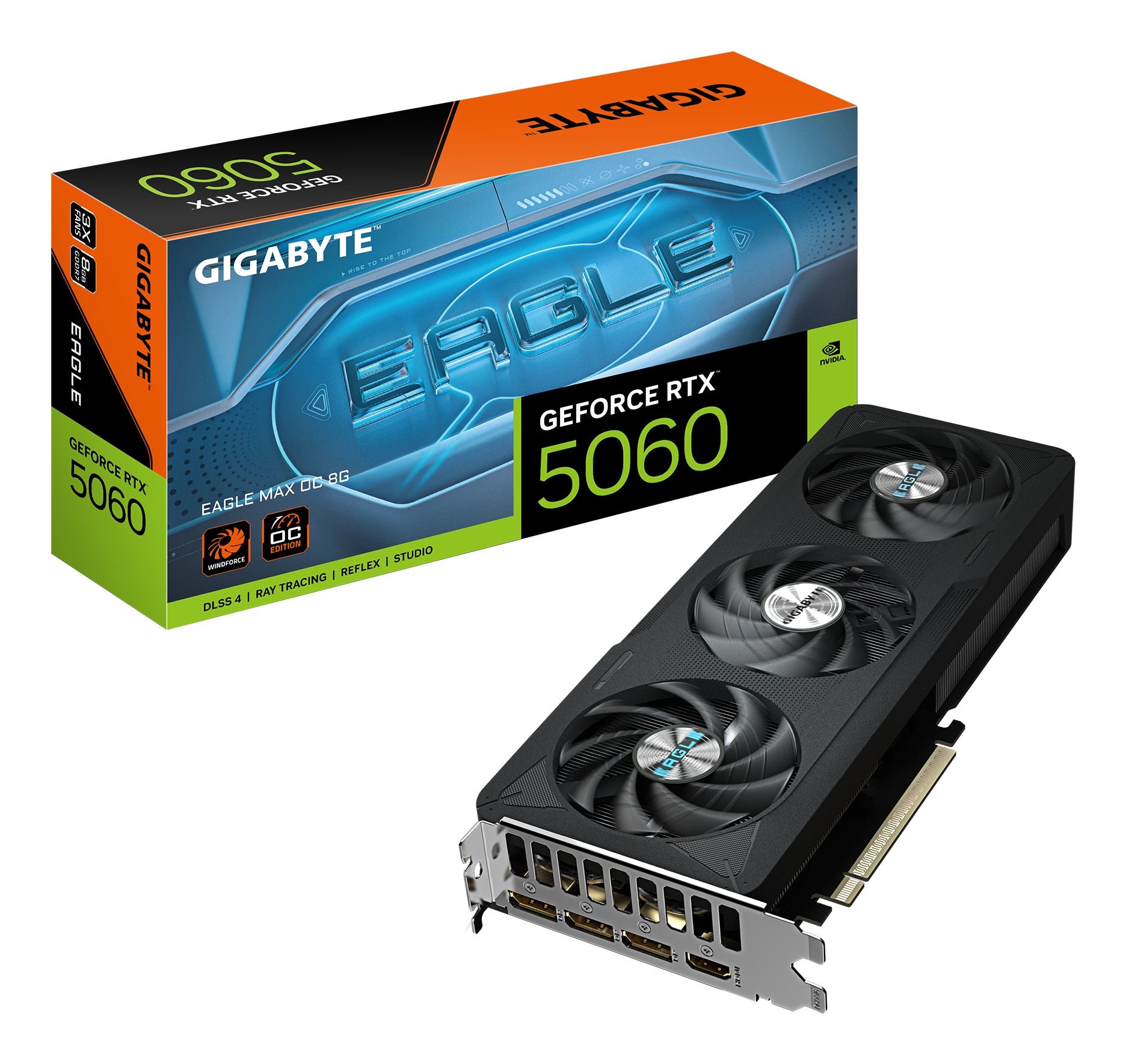 GIGABYTE GeForce RTX 5060 EAGLE MAX OC 8G – Grafikkarte – 8 GB GDDR7, PCIe 5.0, 3×DP, 1×HDMI