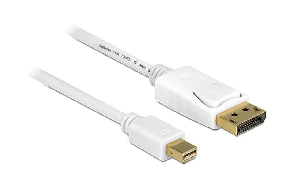 DeLOCK Mini-DisplayPort auf DisplayPort Kabel DP 1.2 4K 60 Hz – 1 m – Weiss
