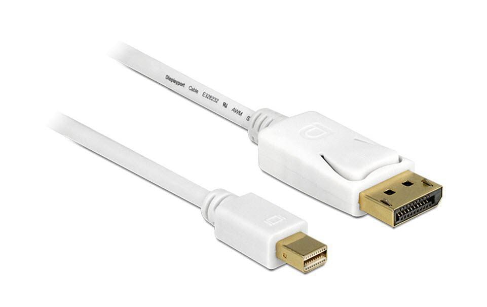 Delock Mini-DisplayPort auf DisplayPort Kabel DP 1.2 4K 60 Hz – 5 m – Weiss