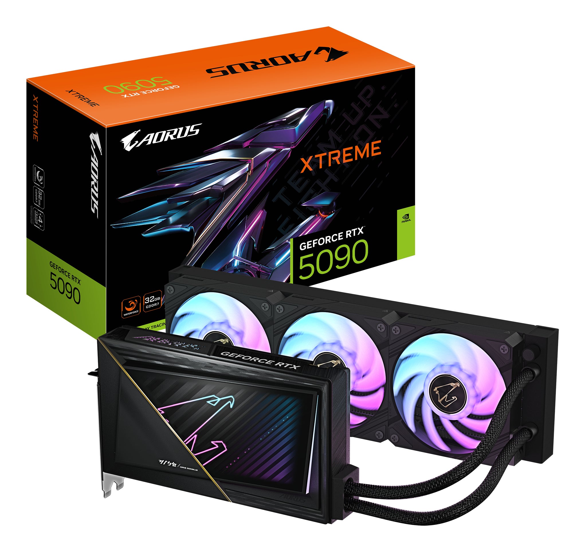 GIGABYTE GV-N5090AORUSX W-32GD – PCIe Grafikkarte – 3×DP, 1×HDMI, PCIe 5.0, 32 GB GDDR7, 1×16-Pin
