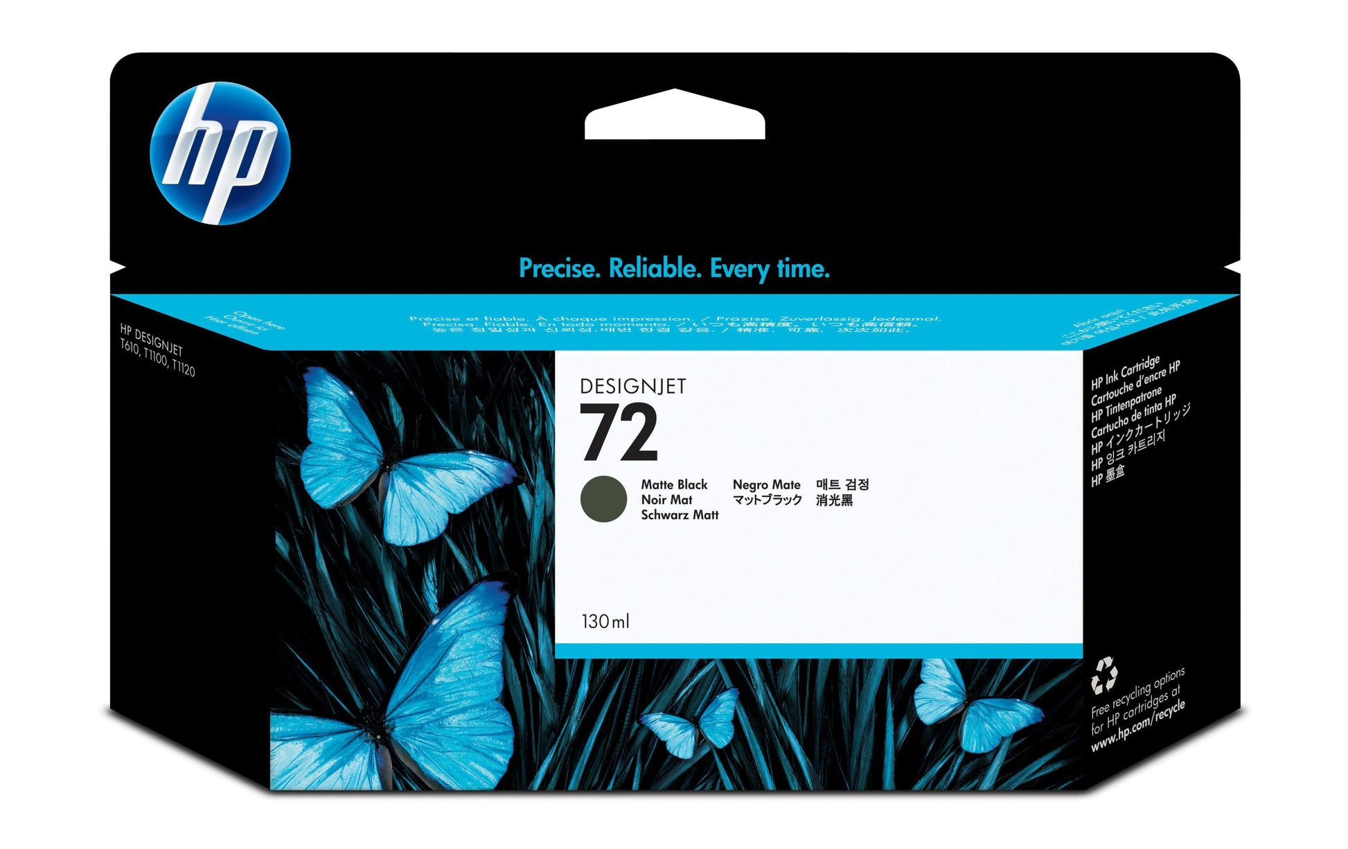 HP Tintenpatrone 72, Schwarz, 130 ml – für Inkjetdrucker/Multifunktionsgeräte
