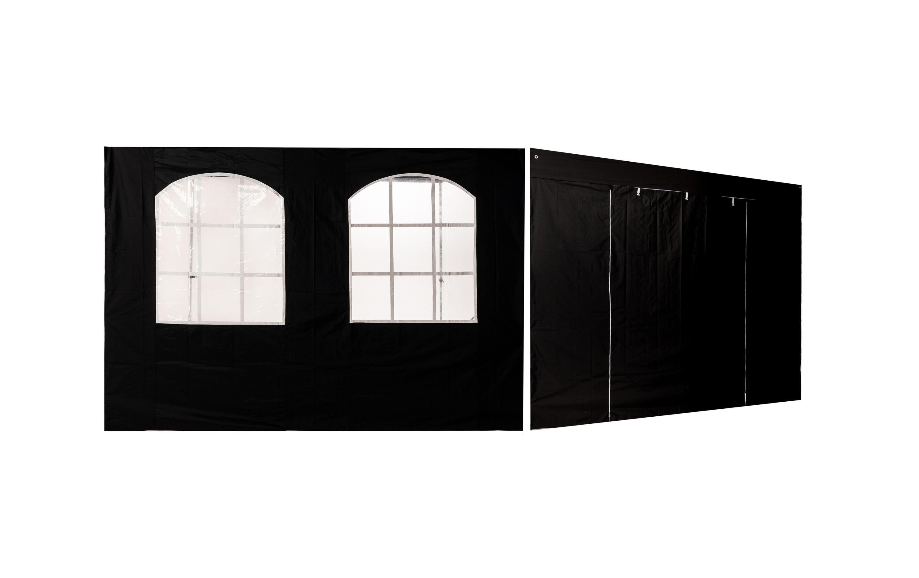 Cocon Seitenwand 300 × 300 cm, schwarz, Polyester, wetterfest, für Pavillon Deluxe F00406, 4 Stk.