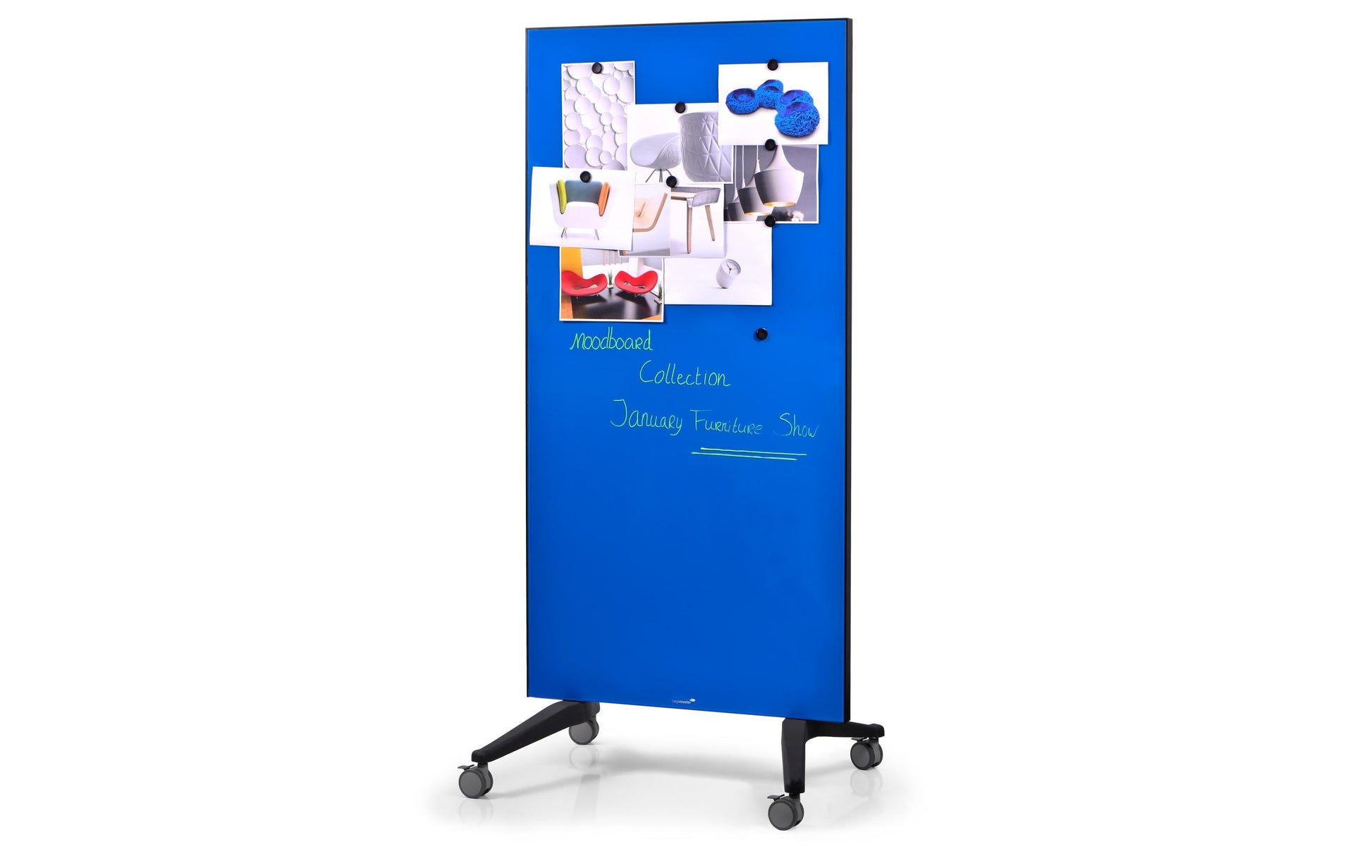 Legamaster Whiteboard – 95 × 175 cm, Glas, magnetisch, Stahlrahmen, mobil