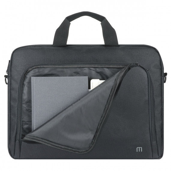 Mobilis Notebook-Tasche bis 14" – Abnehmbarer Schultergurt, Fronttasche – Schwarz