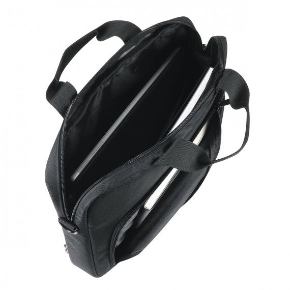 Mobilis Notebook-Tasche bis 14" – Abnehmbarer Schultergurt, Fronttasche – Schwarz