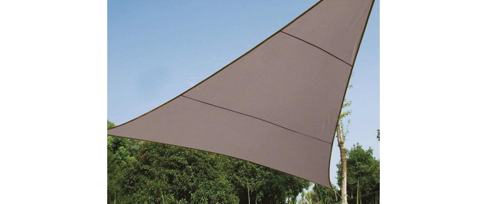 Perel Sonnensegel Dreieck – 360 × 360 × 360 cm, Grau/Braun, Polyester, 160 g/m²