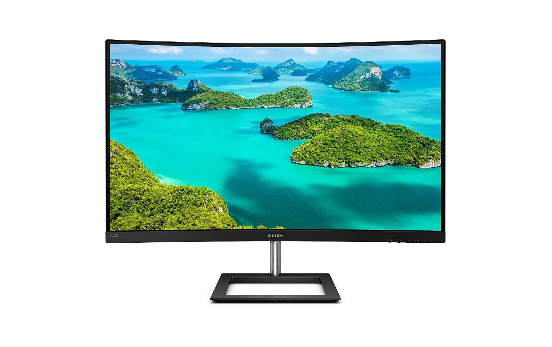 Philips 322E1C – Monitor, 31,5", VA, 75 Hz, 250 cd/m², Gebogen, Adaptive Sync, VESA 100 × 100, Schwarz