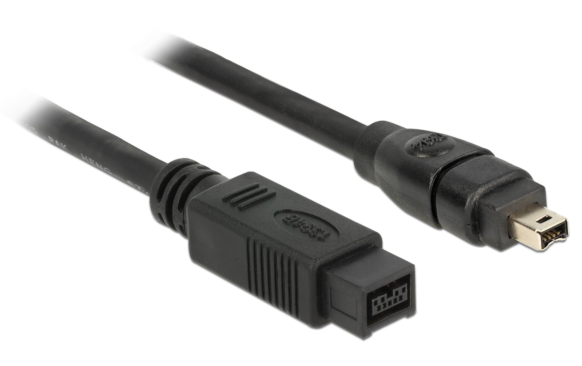 DeLOCK FireWire 800 auf FireWire 400 Kabel (9-polig → 4-polig) IEEE 1394b – 1 m – Grau