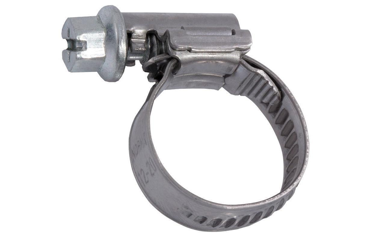 Alba-Krapf Schlauchklemme (Schneckengetriebe) – Spannbereich 12–22 mm, Stahl, verzinkt