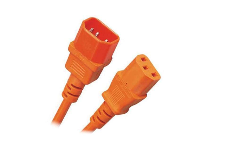 Diggelmann Netzkabel, IEC C14 auf IEC C13, 250 V, 2 m, Orange, SPVOG10-2