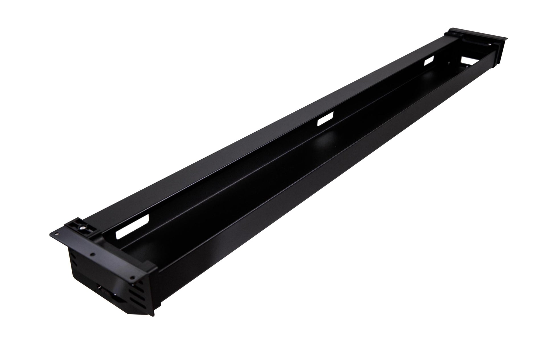 Actiforce SWING Untertisch-Kabelwanne – 1'264 × 152 mm – Aluminium – Schwarz, abklappbar