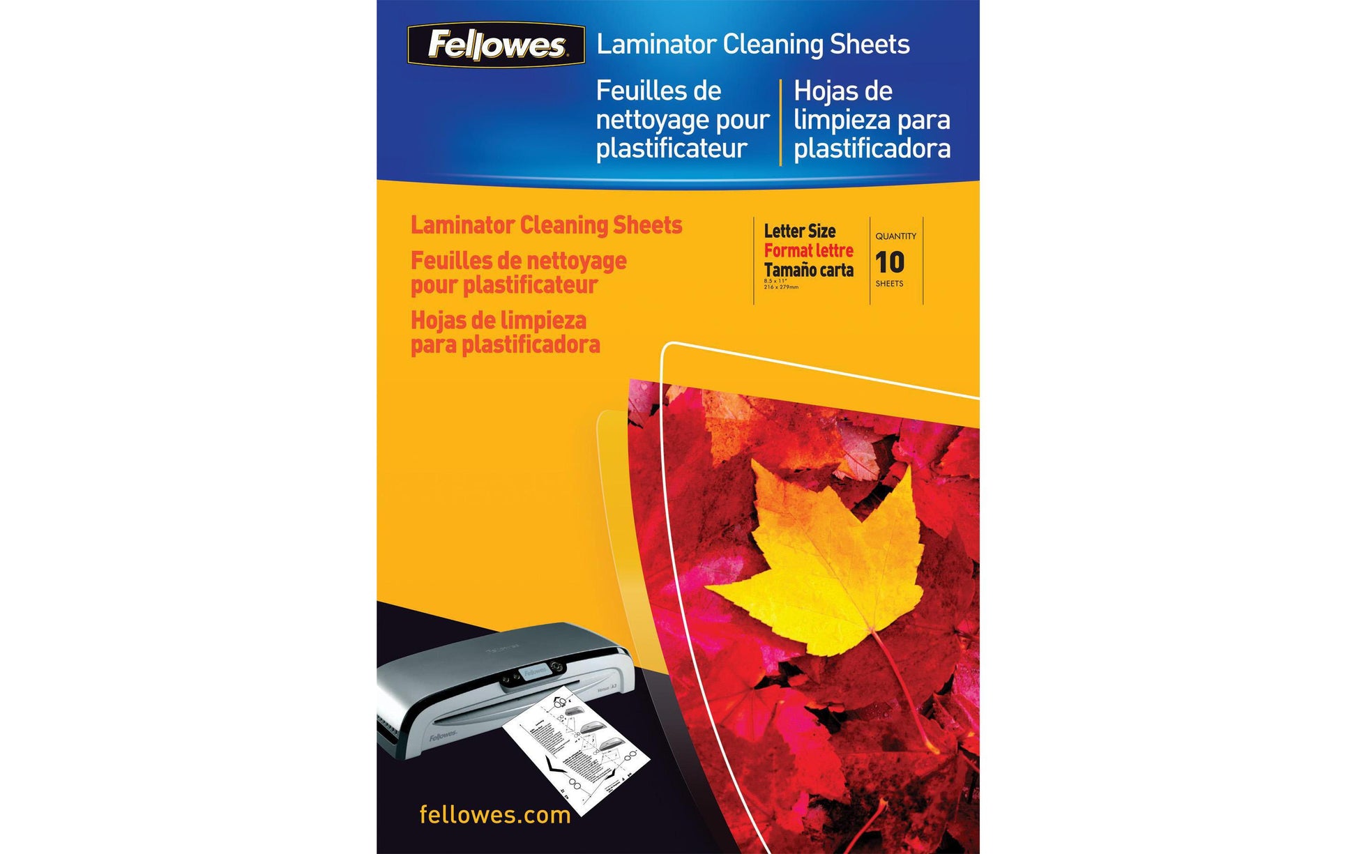 Fellowes Reinigungsblätter A4 – Reinigungskarton, Papier, 10 Stück, Weiss