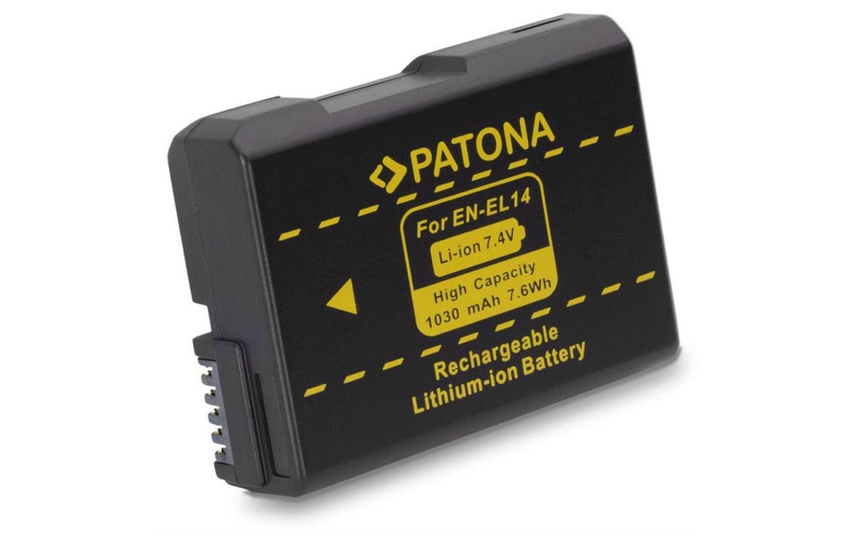 PATONA EN-EL14 Akku – 1030 mAh, 7,4 V – für Nikon CoolPix D3100, D3200, D5100 und andere – Schwarz