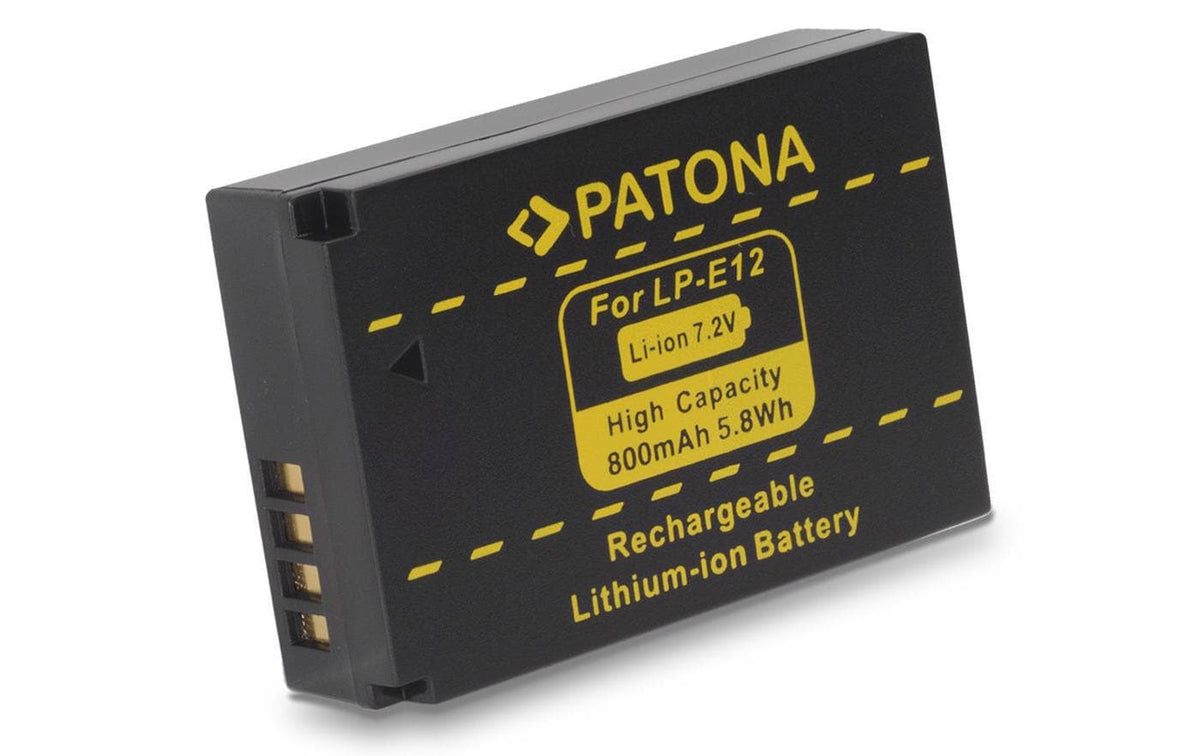 PATONA Akku LP-E12 – 800 mAh, 7,2 V – für Canon EOS M, 100D