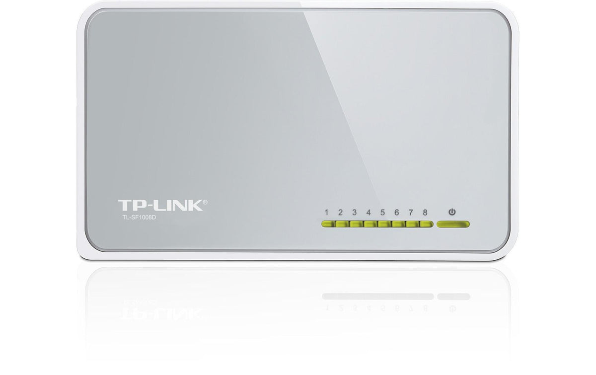 TP-Link TL-SF1008D – Unmanaged Switch – 8× 10/100 RJ-45, Weiss
