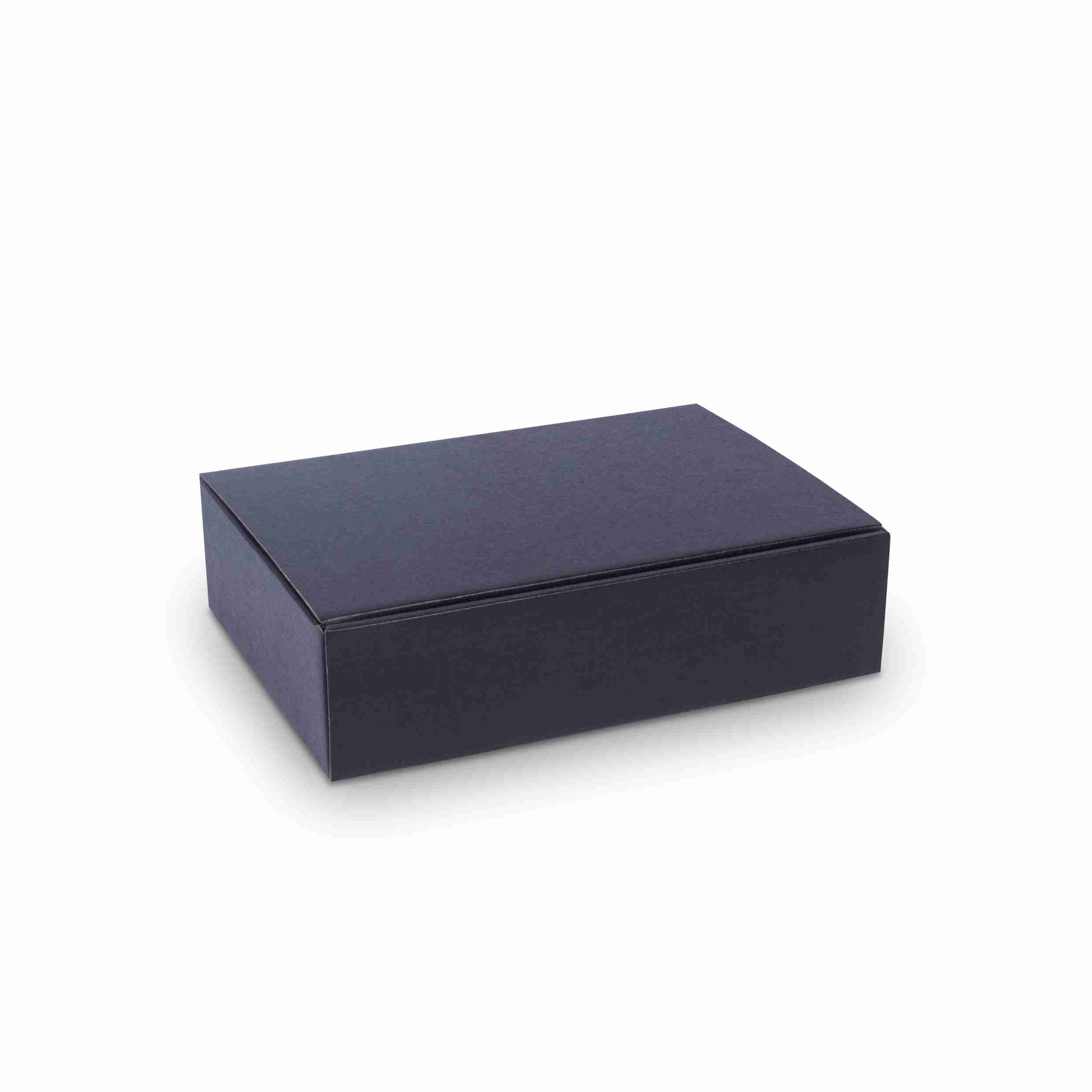 Model Weinpräsentkarton schwarz – Innenmass 250 × 360 × 90 mm – für 3 × 0,75 l Flaschen – 1 Stk., ab 20 Stk.