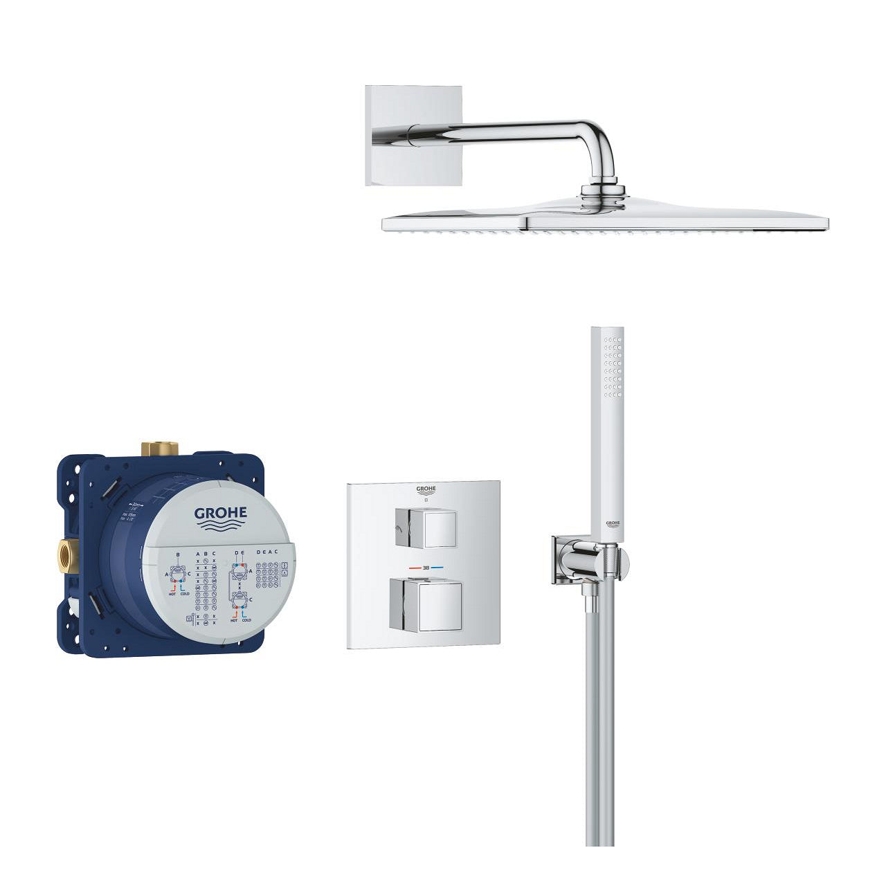 GROHE Badebatterie (Unterputz) Vitalio – Metall, Chrom
