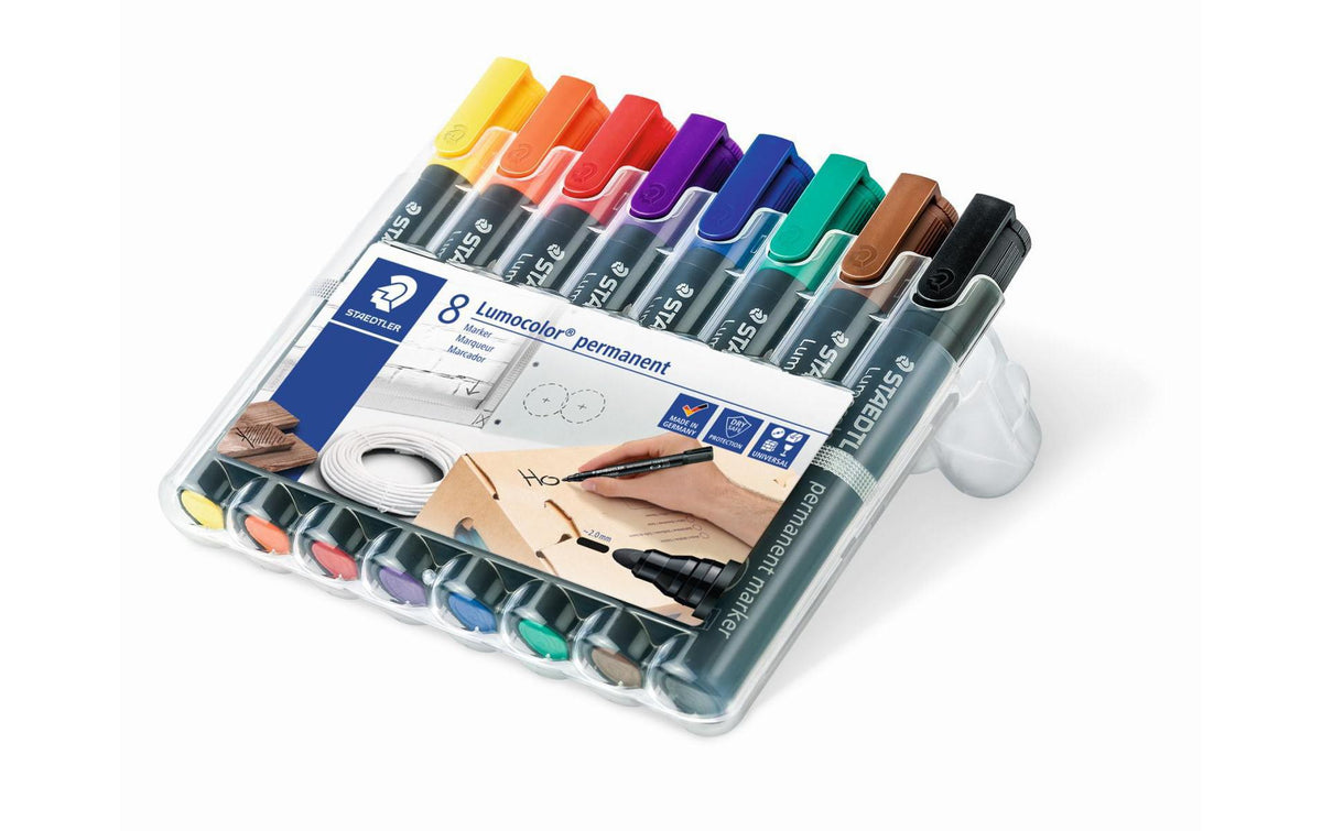 Staedtler Lumocolor 352 Permanentmarker – Rundspitze 2 mm – Mehrfarbig – 8er-Pack