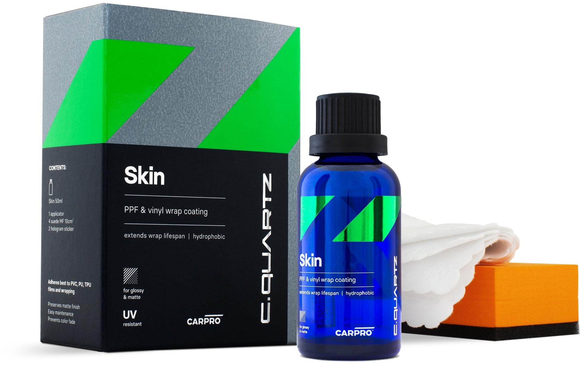 CarPro CQuartz Skin Lackversiegelung – Keramik, für Vinyl und PPF, 50 ml