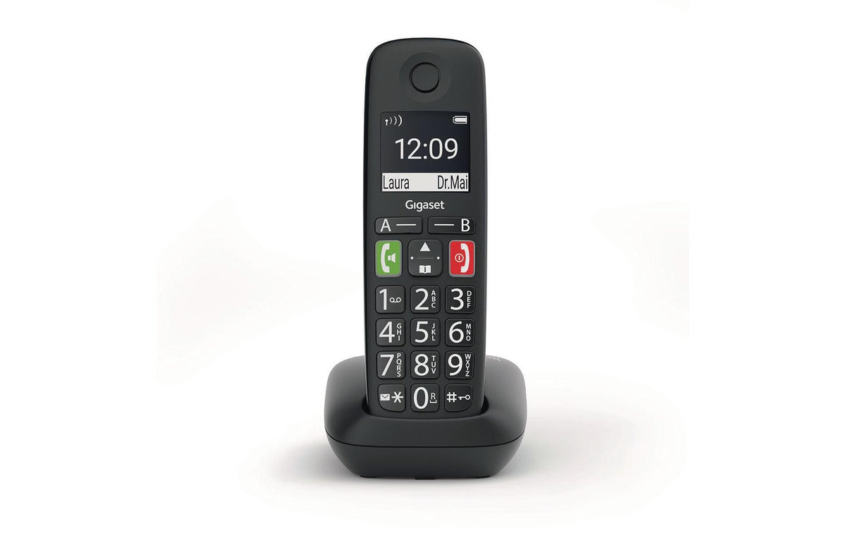 Gigaset E290 – DECT-Telefon mit Basis, Freisprechen, schwarz