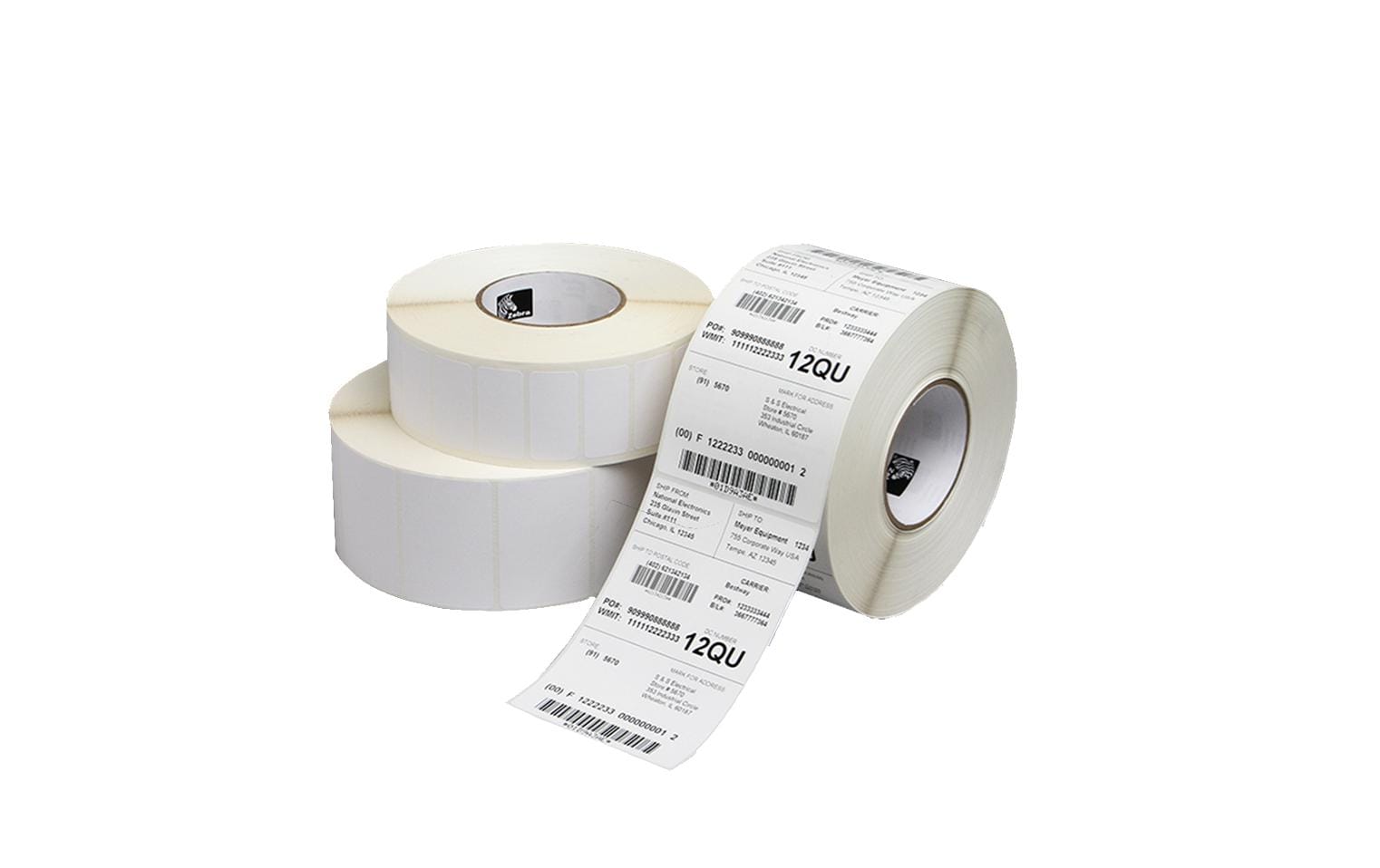 Zebra Thermotransfer-Etiketten, 148 mm × 168 m, weiss, Papier, stark haftend, 1 Rolle (800 Etiketten)