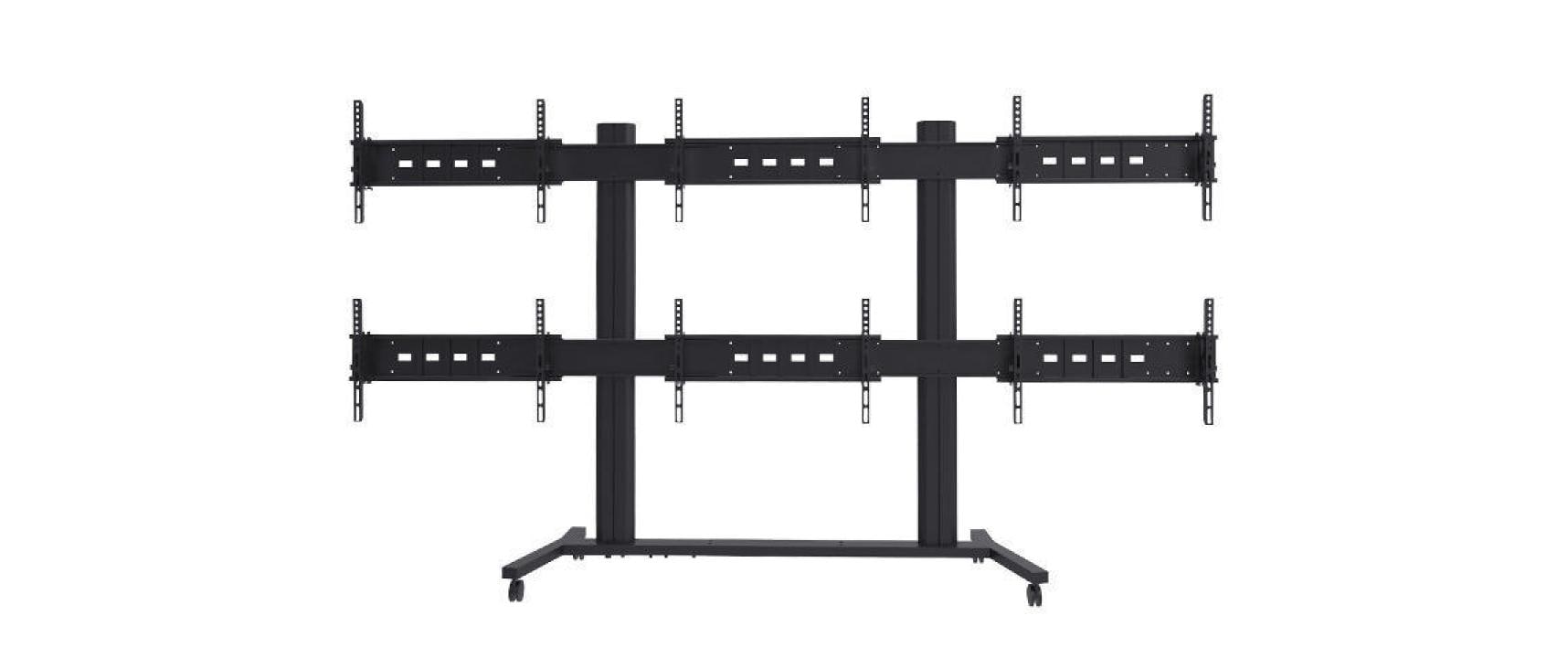 Multibrackets M Public – Videowand-Stand, für 6 Displays, höhenverstellbar, VESA 400×400, bis 240 kg, für 47"