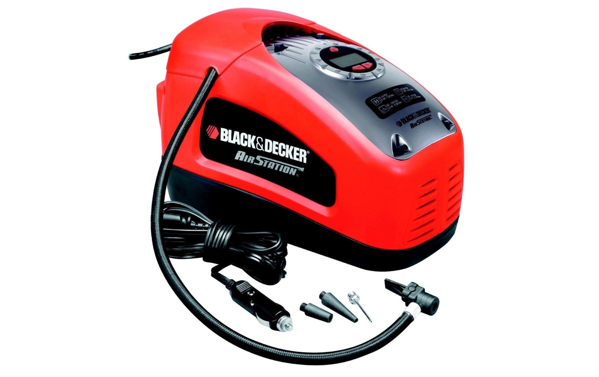 Black & Decker ASI300 Kompressor – 12 V, 220–230 V – 11 bar