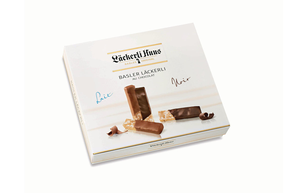 Läckerli Huus AG Läckerli Huus Basler Läckerli Guetzli – dunkle & Milchschokolade – 200 g